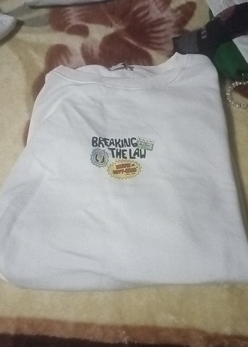 Düğmeli Beyaz Erkek Kısa Kollu Sweatshirt - Görsel 2