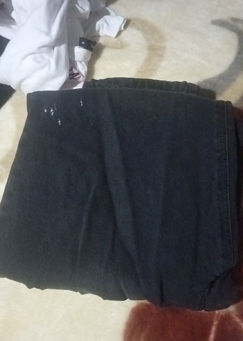 Siyah Rahat Kesim Midi Boy Kadın Kot Pantolon - Görsel 3