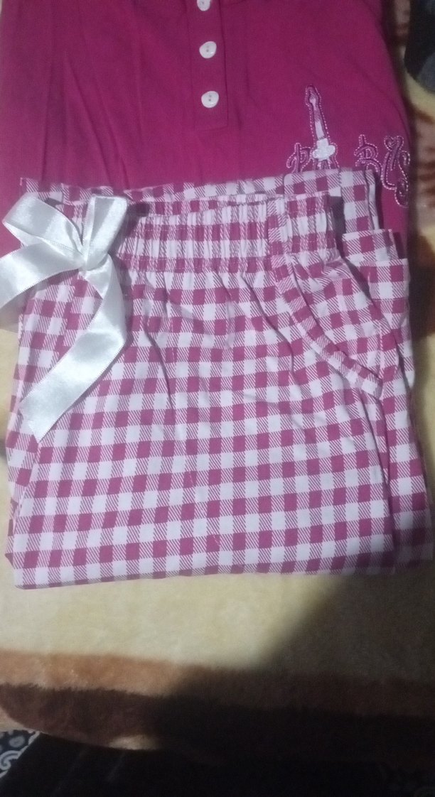 Pembe Nakışlı Parisian Midi Pijama Takımı - Görsel 2