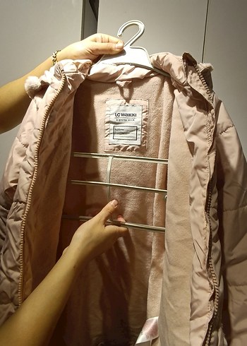 LCW Kids Kapüşonlu Pembe Kız Mont - Görsel 6