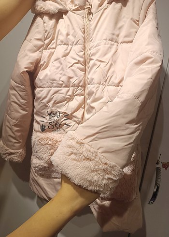 LCW Kids Kapüşonlu Pembe Kız Mont - Görsel 3