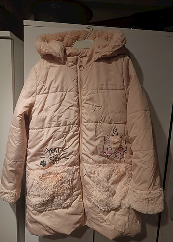 LCW Kids Kapüşonlu Pembe Kız Mont - Görsel 4