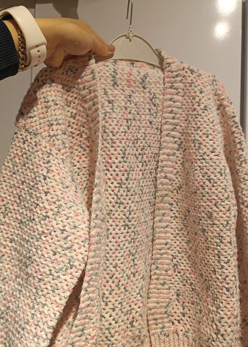 kız çocuk Pembe Bohem Örgü Hırka 7-8 yaş - Görsel 3