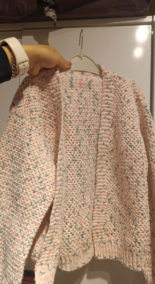 kız çocuk Pembe Bohem Örgü Hırka 7-8 yaş - Görsel 3