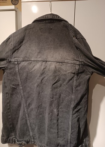 Gri Düğmeli Kadın Kot Ceket - Görsel 6