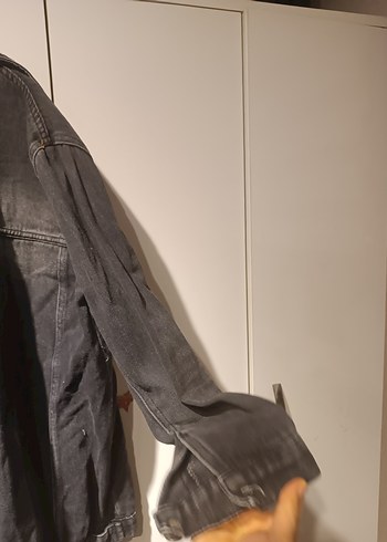 Gri Düğmeli Kadın Kot Ceket - Görsel 7