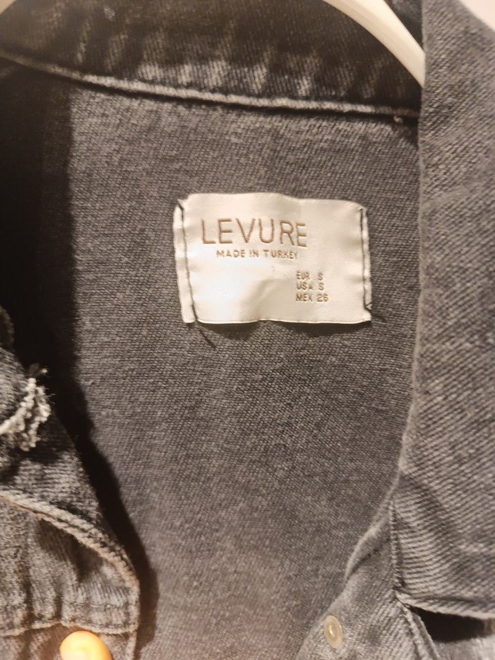 Gri Düğmeli Kadın Kot Ceket - Görsel 2