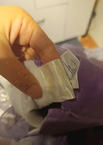 Uzun Lila Pileli Kolsuz Kız çocuk Abiye 9-10 yaş - Görsel 9