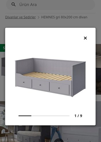 İkea Hemnes Divan Gri