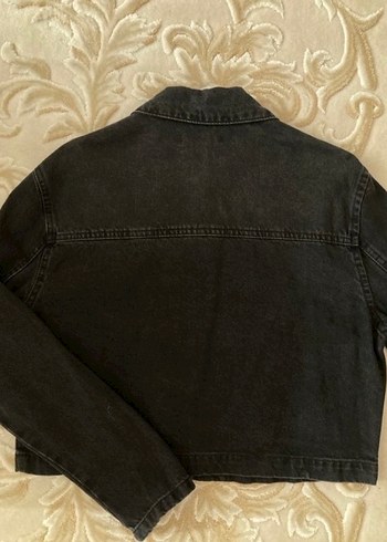 Düğmeli Siyah Kadın Denim Ceket - Görsel 2