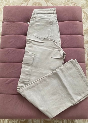 Bej Rahat Kesim Kadın Kot Pantolon - Görsel 2