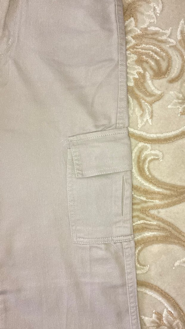 Bej Rahat Kesim Kadın Kot Pantolon - Görsel 3