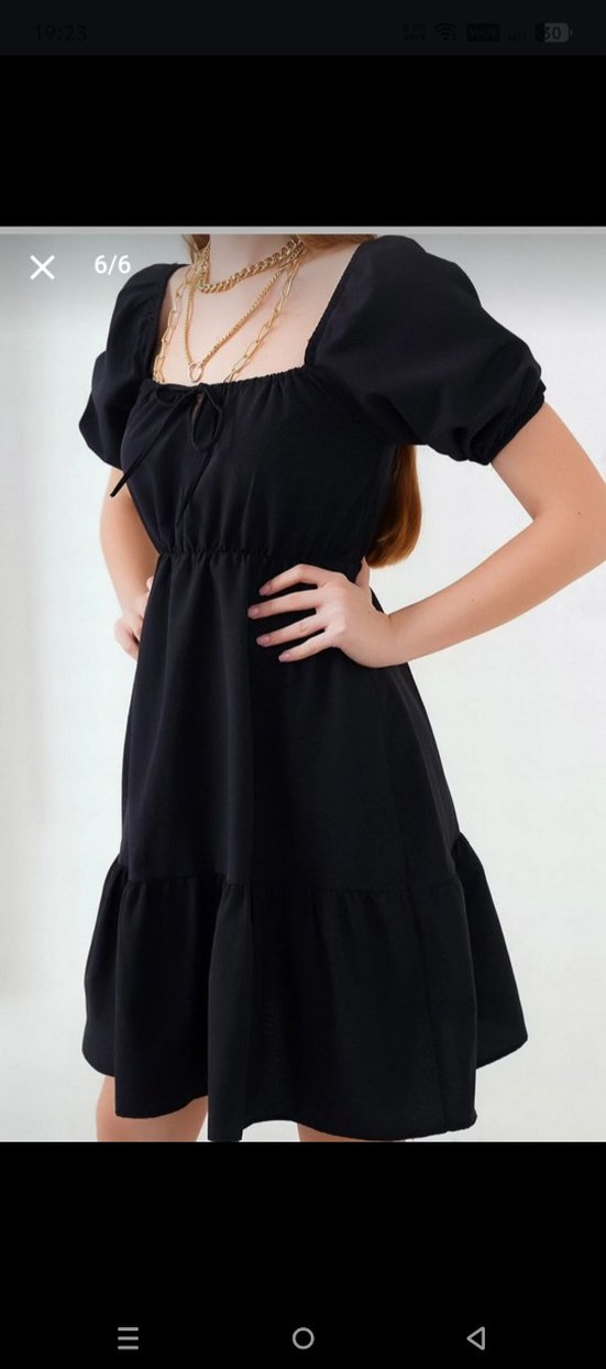 Siyah Mini Kadın Elbise - Görsel 2