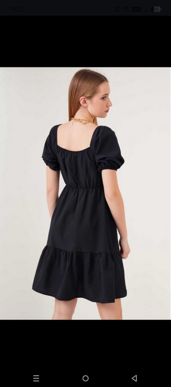 Siyah Mini Kadın Elbise - Görsel 4