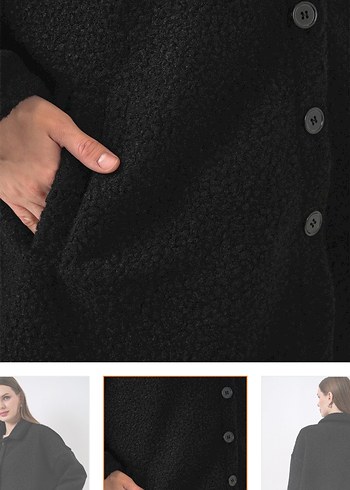 Düğmeli Siyah Midi - Görsel 2