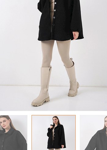 Düğmeli Siyah Midi - Görsel 4