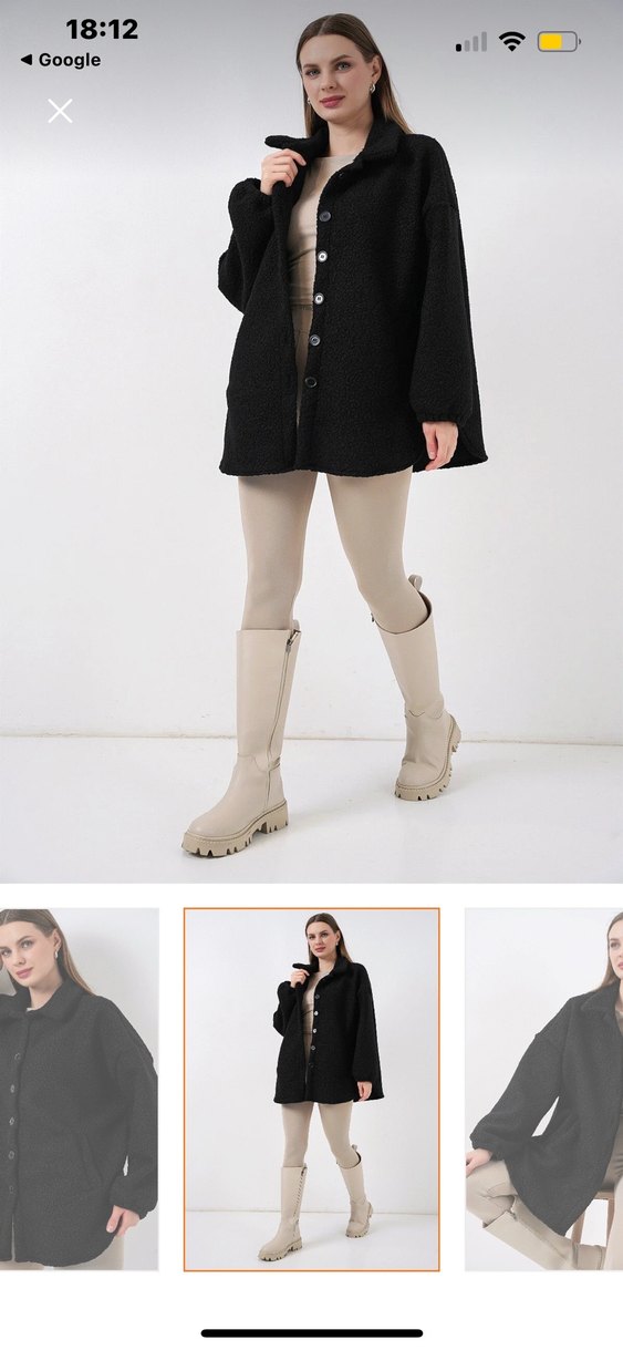 Düğmeli Siyah Midi - Görsel 4