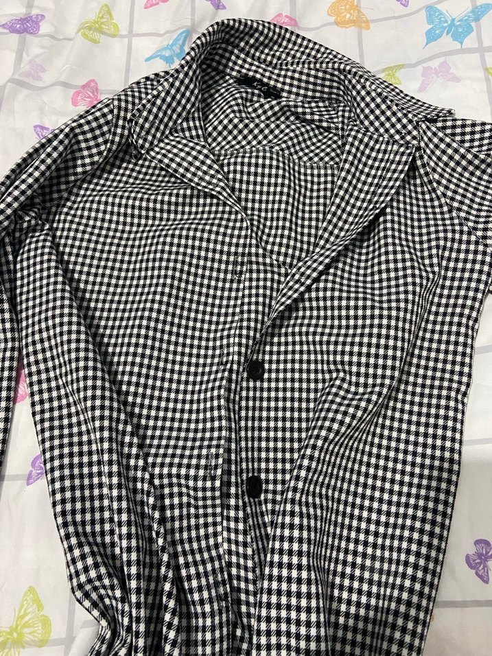 Uzun Kollu Ekose Desenli Trenç Gömlek - Görsel 2