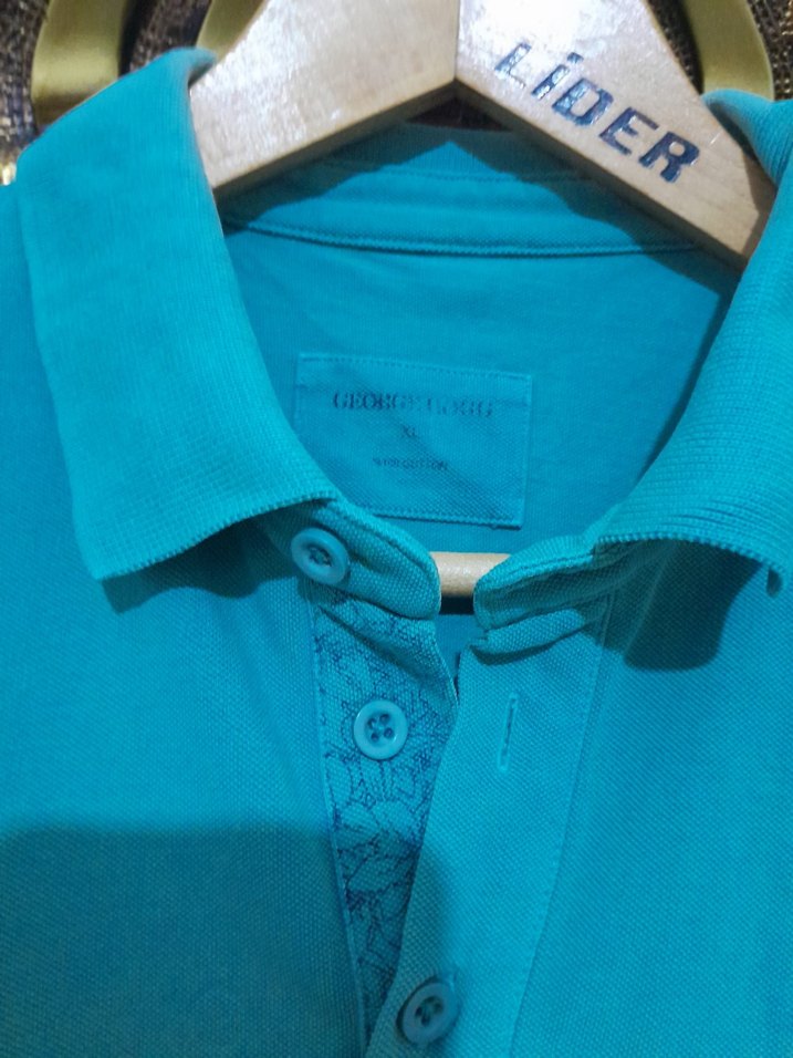 George Hogg Turkuaz Erkek Polo Yaka Kısa Kollu Tişört - Görsel 2