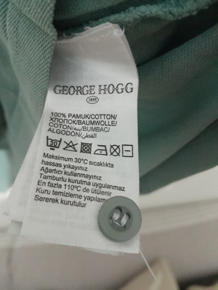 George Hogg Turkuaz Erkek Polo Yaka Kısa Kollu Tişört - Görsel 3