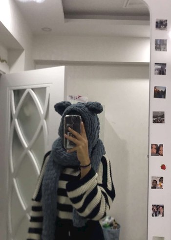 Gri Örgü Kedi Kıyafeti - Görsel 2