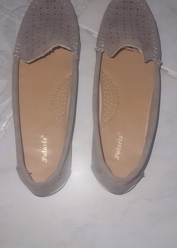 Polaris Gri Delikli Loafer
