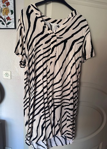 Zebra Desenli Hamile Midi Tunik aslında hamile için değil - Görsel 2