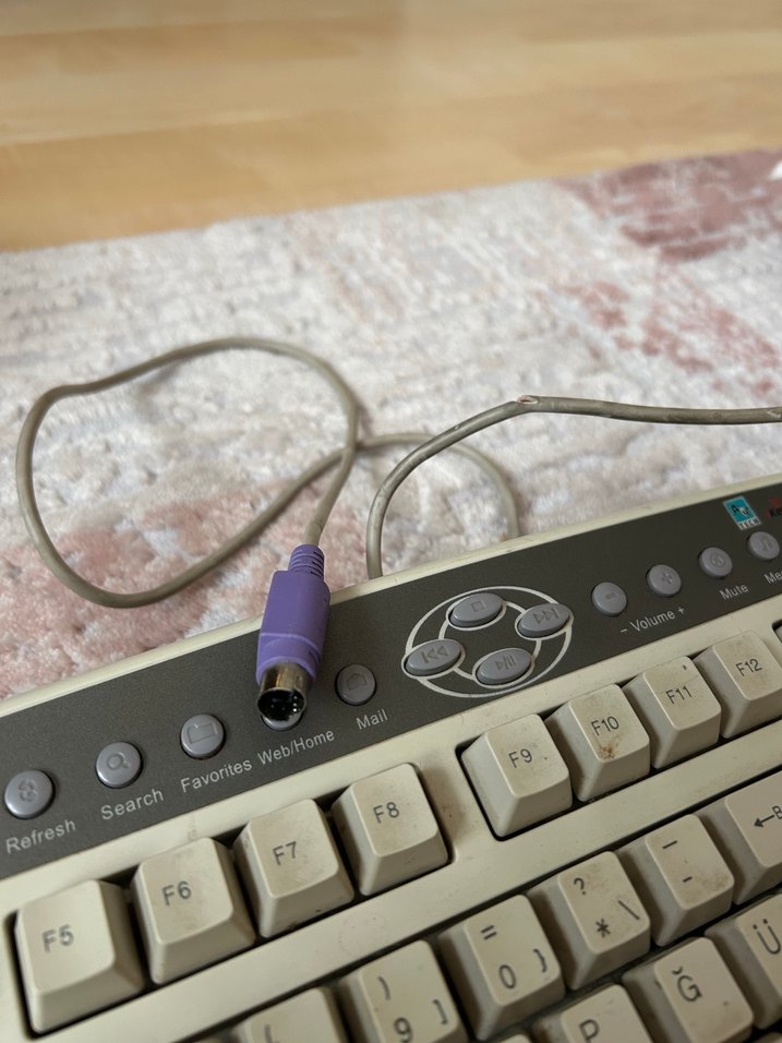 Bej Pastel Renkli Kablolu Klavye - Görsel 2