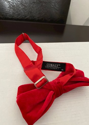 Klasik Tarz Kırmızı Süet Çocuk Papyonu - Görsel 2