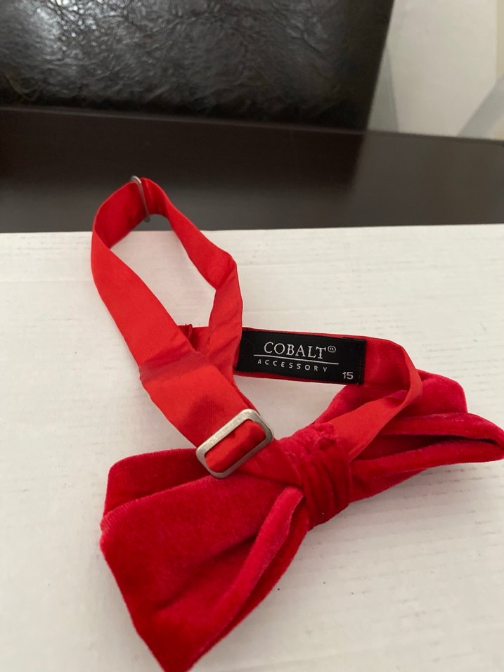 Klasik Tarz Kırmızı Süet Çocuk Papyonu - Görsel 2