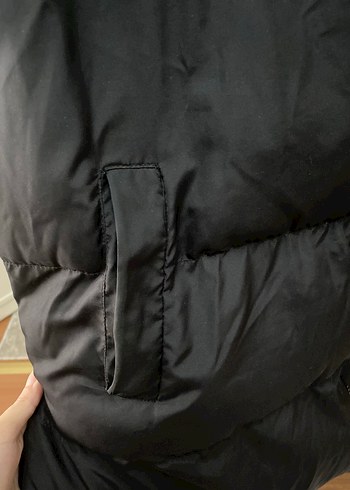 Kadın Siyah Midi Kemerli Kış Montu - Görsel 5