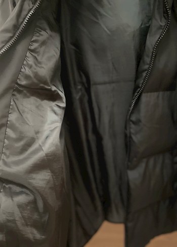 Kadın Siyah Midi Kemerli Kış Montu - Görsel 3