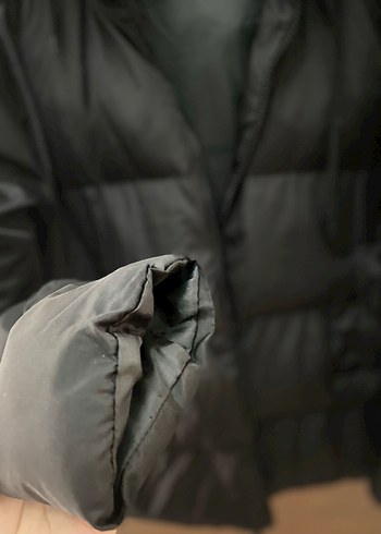 Kadın Siyah Midi Kemerli Kış Montu - Görsel 4