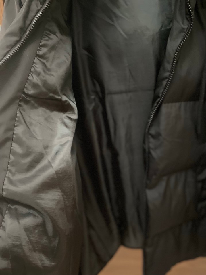 Kadın Siyah Midi Kemerli Kış Montu - Görsel 3