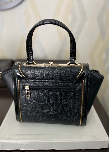 Klasik Siyah Deri Kadın Çanta - Görsel 4