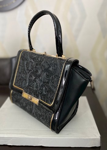 Klasik Siyah Deri Kadın Çanta - Görsel 3