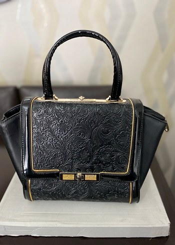 Klasik Siyah Deri Kadın Çanta - Görsel 2