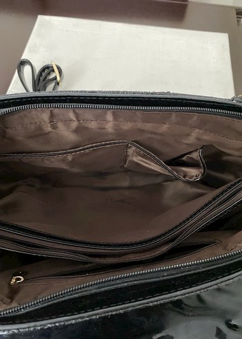 Klasik Siyah Deri Kadın Çanta - Görsel 7