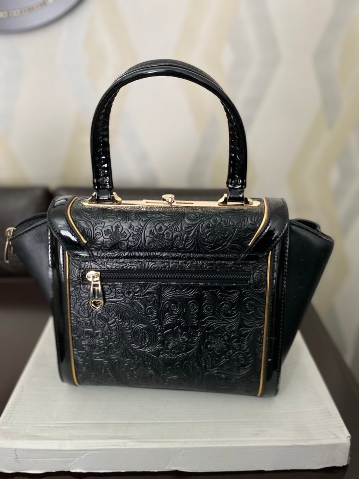 Klasik Siyah Deri Kadın Çanta - Görsel 4