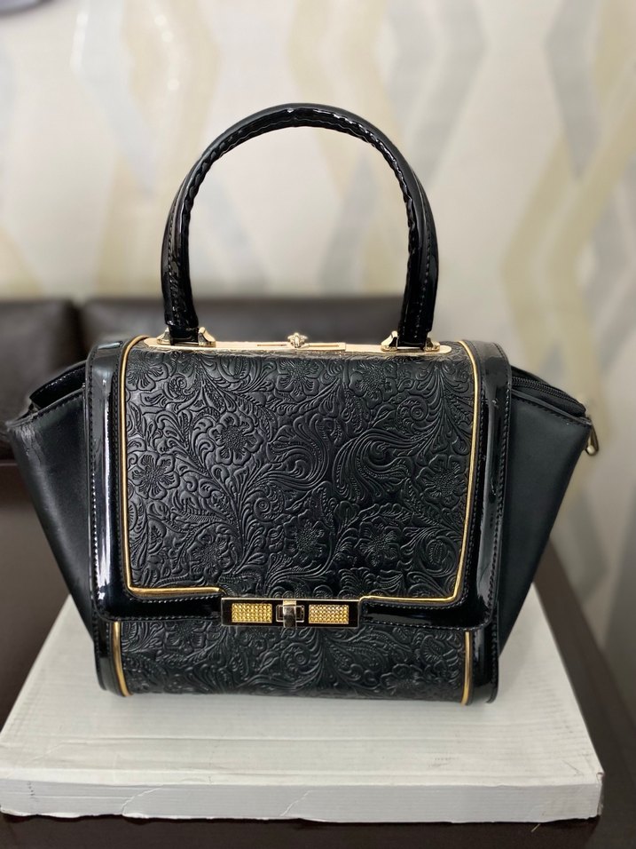 Klasik Siyah Deri Kadın Çanta - Görsel 2