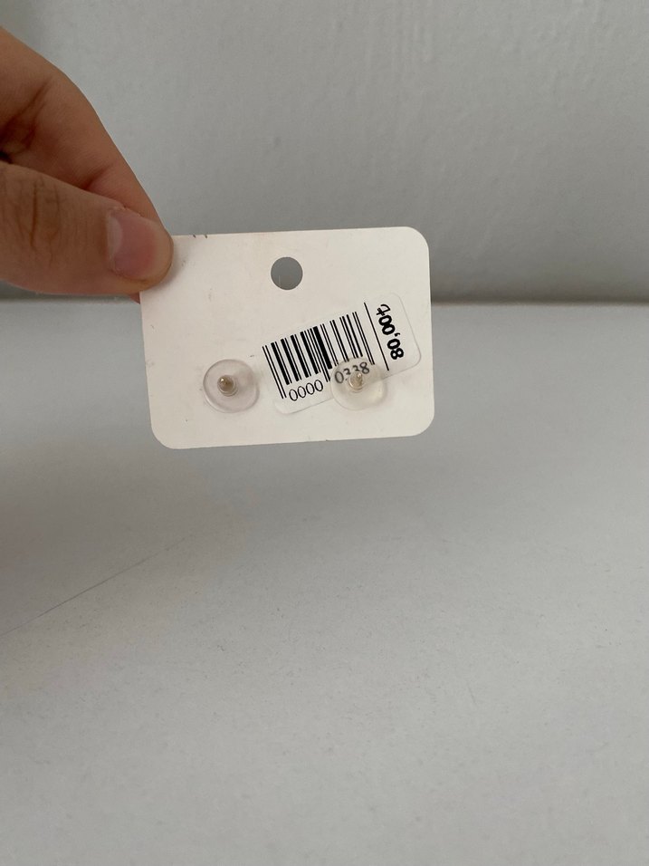 Beyaz Düğme Küpe Midi Boy - Görsel 2