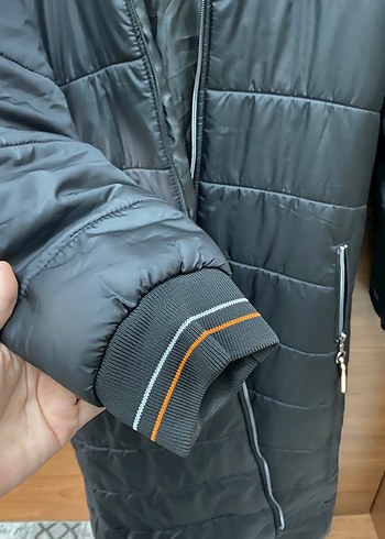 Kürklü Siyah Kadın Uzun Kışlık Mont - Görsel 6