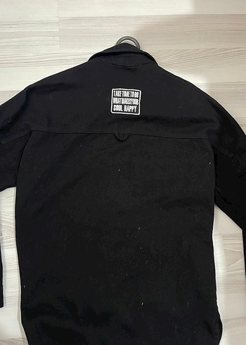 Siyah Düğmeli Kısa Kollu Denim Gömlek - Görsel 2