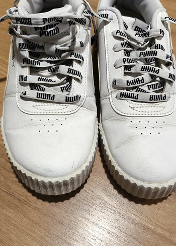 Beyaz Puma Kadın Spor Ayakkabı Elastik Bağcıklı - Görsel 2