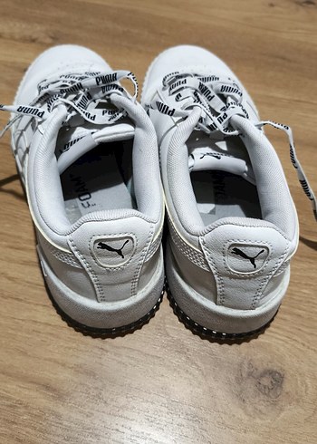 Beyaz Puma Kadın Spor Ayakkabı Elastik Bağcıklı - Görsel 5