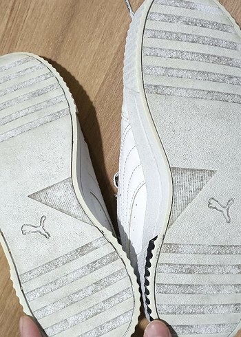 Beyaz Puma Kadın Spor Ayakkabı Elastik Bağcıklı - Görsel 6