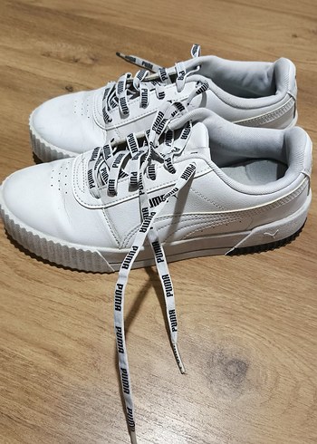 Beyaz Puma Kadın Spor Ayakkabı Elastik Bağcıklı - Görsel 3
