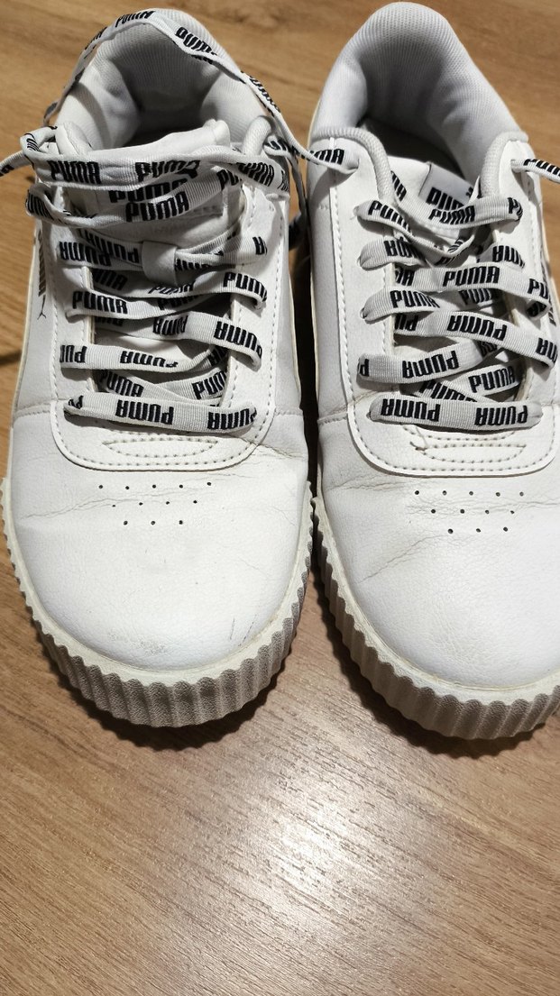 Beyaz Puma Kadın Spor Ayakkabı Elastik Bağcıklı - Görsel 2