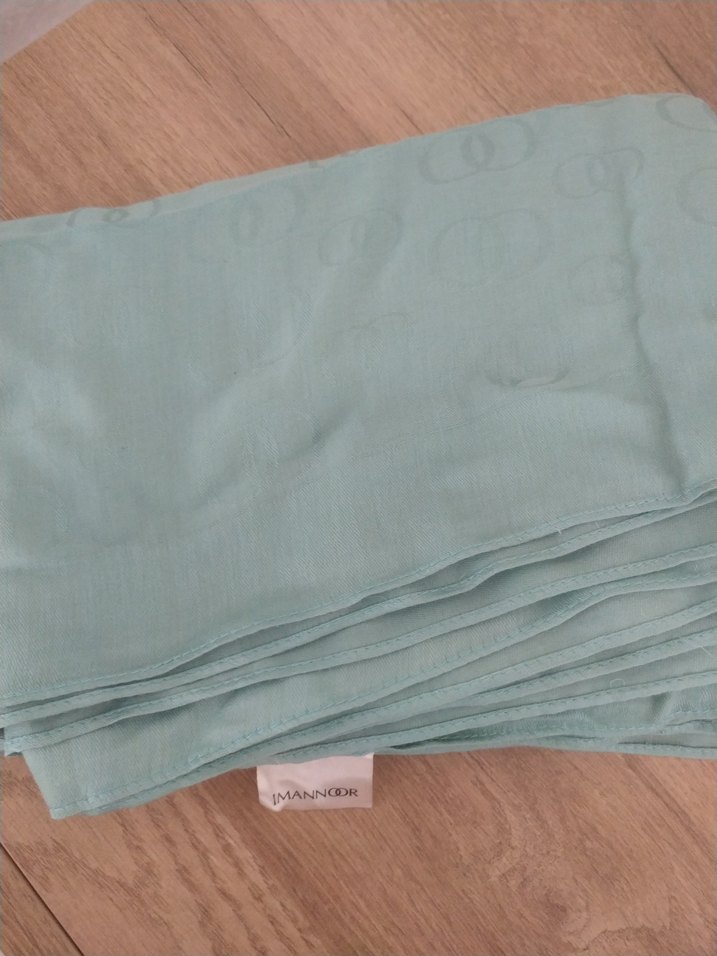 İMANOOR Dama Desen Nil Yeşili Pamuk Şal 70x200 - Görsel 4