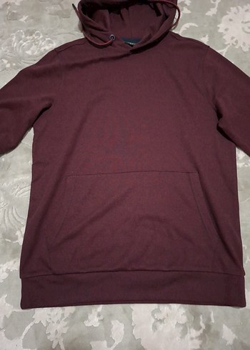 Bordo Kapüşonlu Sweatshirt - Görsel 5